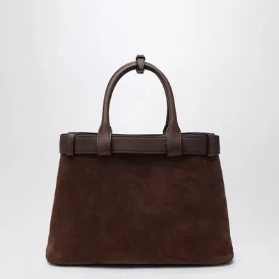 Prada Buckle Bag Medium Size Cacao Colour In Suede