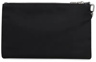 Prada Triangle Logo Re-nylon And Saffiano Leather Envelope Pouch