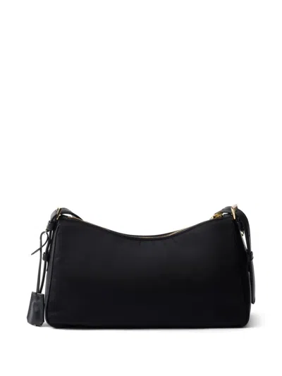 Prada Aimee Large Re-nylon And Leather Shoulder Bag With Padlock