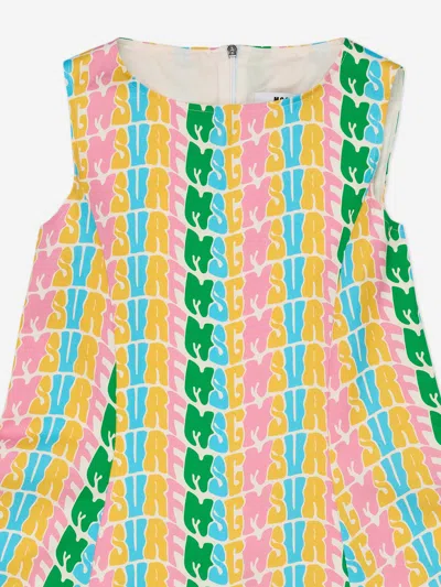 Msgm Girls Gabardine Dress In Multi