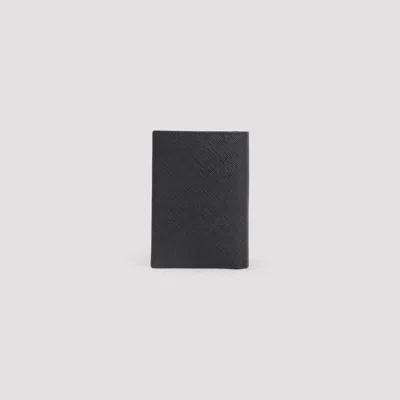 Prada Black Vertical Wallet In Saffiano