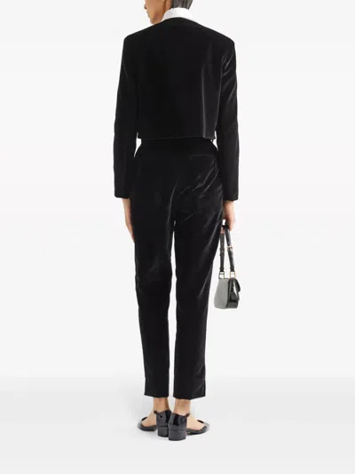Prada Cropped Tailored Trousers In Black