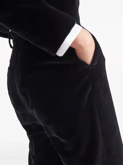Prada Cropped Tailored Trousers In Black