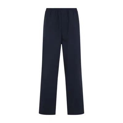Prada Cotton Straight Leg Trousers With Elastic Waistband