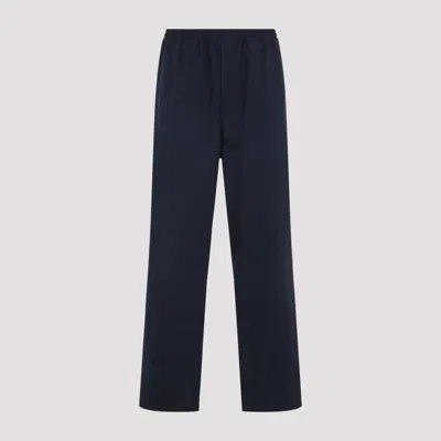 Prada Cotton Straight Leg Trousers With Elastic Waistband
