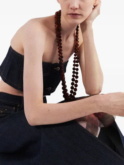 Prada Crop-top Aus Selvedge-denim In Blue