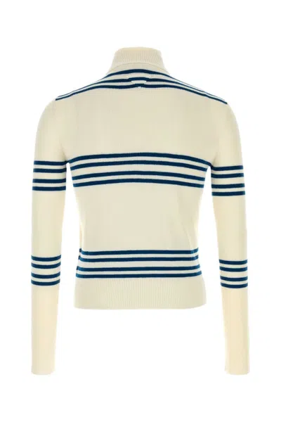 Prada Embroidered Stripes Wool Sweater