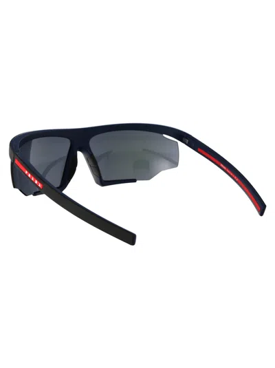 Prada Linea Rossa Black/red Rubber Injected Sunglasses In Black