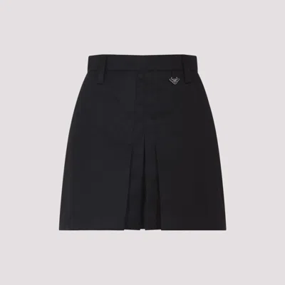 Prada Mini Skirt With Belt Loops And Pleats