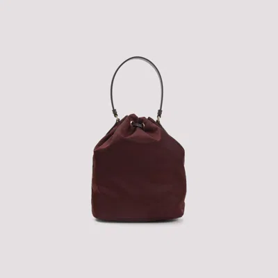 Prada Maroon Logo Bucket Bag