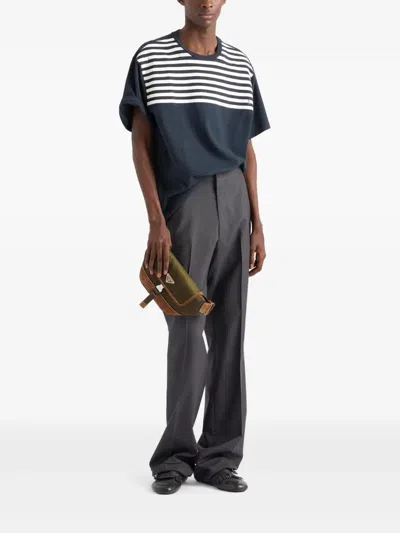Prada Men Two-tone Re-nylon And Suede Belt Bag