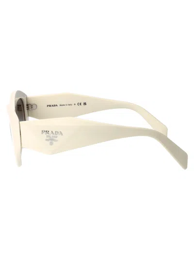 Prada White Acetate Sunglasses In Neutral