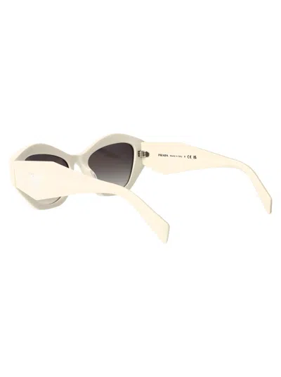 Prada White Acetate Sunglasses In Neutral