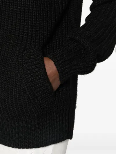 Prada Enamel Triangular Zipper Sweater In Black