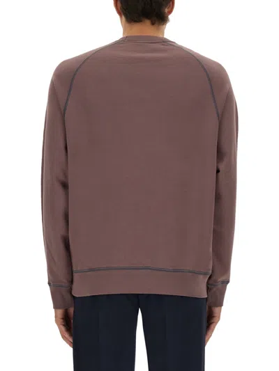 Ps By Paul Smith Ps Paul Smith Sweatshirt With Embroidery Ps Happy In Brown