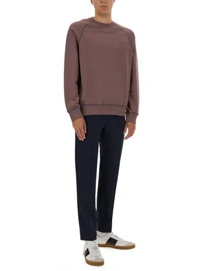 Ps By Paul Smith Ps Paul Smith Sweatshirt With Embroidery Ps Happy In Brown