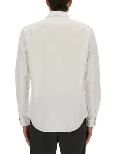 Ps By Paul Smith Zebra-patch Organic-cotton Shirt In White