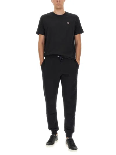 Ps By Paul Smith Ps Paul Smith Zebra Logo Cotton T-shirt In Black