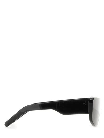 Rick Owens Angular Black Acetate Sunglasses In Black