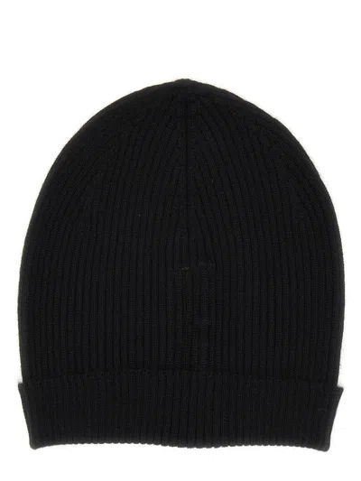 Rick Owens Ribbed Texture Folded Brim Hat In Black