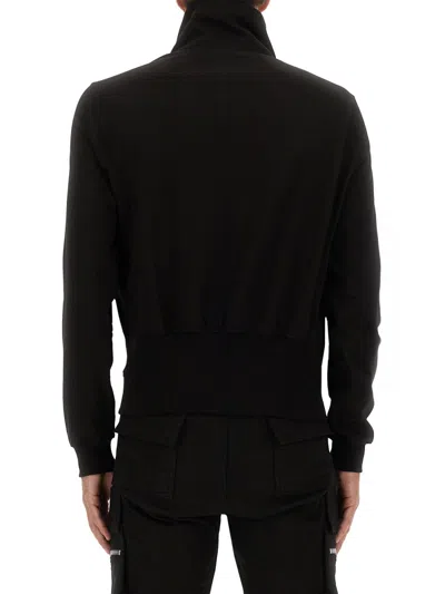 Rick Owens Bauhaus Organic Cotton Zip-up Sweatshirt In Black