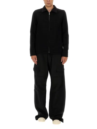 Rick Owens Stefan Wide-leg Brushed Cotton-twill Cargo Trousers