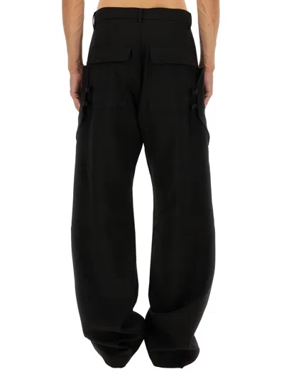 Rick Owens Stefan Wide-leg Brushed Cotton-twill Cargo Trousers