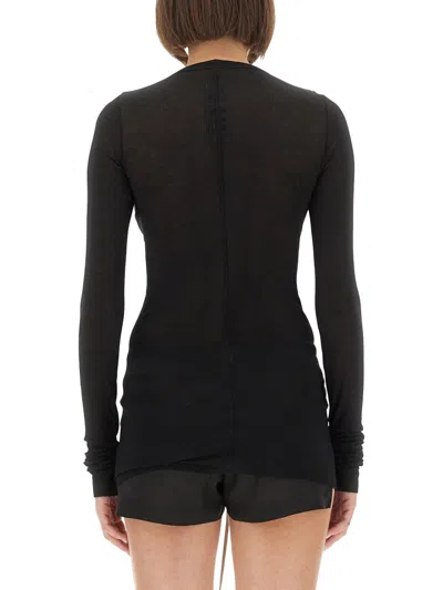 Rick Owens Black Viscose Silk T-shirts
