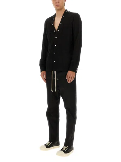 Rick Owens Black Wool Shirts In Black