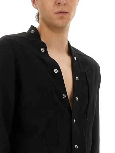 Rick Owens Black Wool Shirts In Black