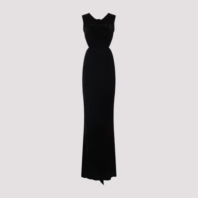 Rick Owens Black Evening Dress With Deep V-neckline And Cutout Detail