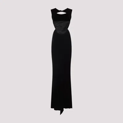 Rick Owens Black Evening Dress With Deep V-neckline And Cutout Detail