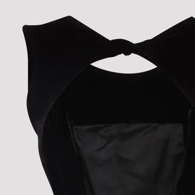 Rick Owens Black Evening Dress With Deep V-neckline And Cutout Detail