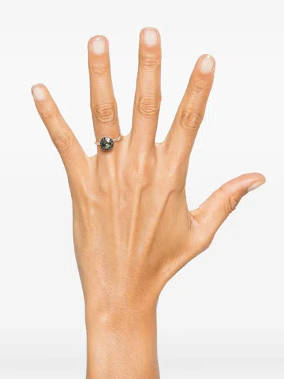Rosa Maria Sterling Silver Diamond Ring In Metallic