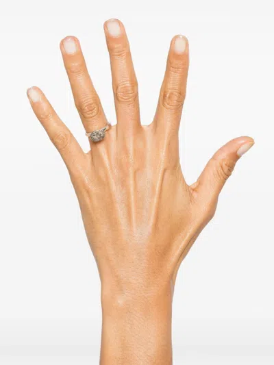 Rosa Maria Sterling Silver Diamond Ring In Metallic