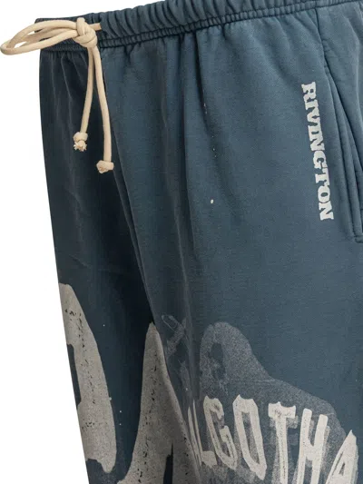 Rrr123 Graphic-print Drawstring Trousers In Blue