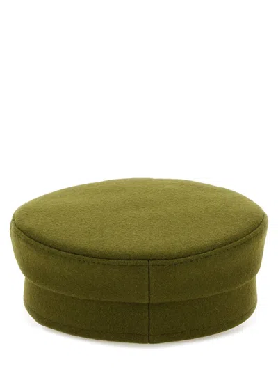 Ruslan Baginskiy 'baker Boy' Wool Blend Hat In Green