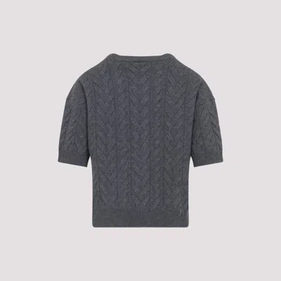 S Max Mara Dominus Cable Knit Sweater In Gray