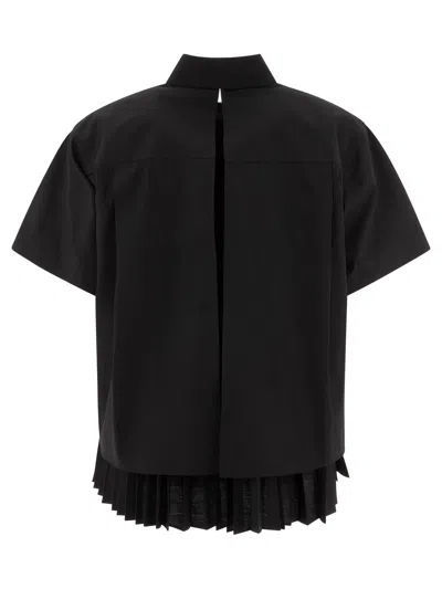 Sacai Cotton Poplin Shirt Shirts Black In Black