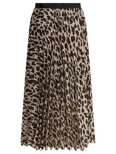 Sacai Leopard Print Skirt In Neutral