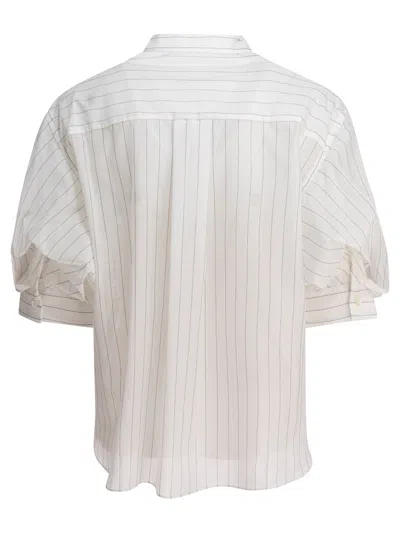 Sacai Layered T-shirt With Chest Pocket And Stripes