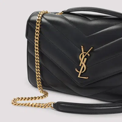 Saint Laurent Black Loulou Medium Shoulder Bag