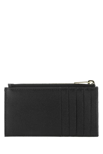 Saint Laurent Cassandre Fragments Cardholder In Black
