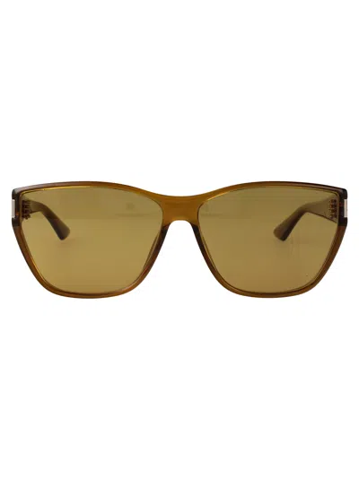 Saint Laurent Havana-havana-transparent Recycled Acetate Glasses In Brown