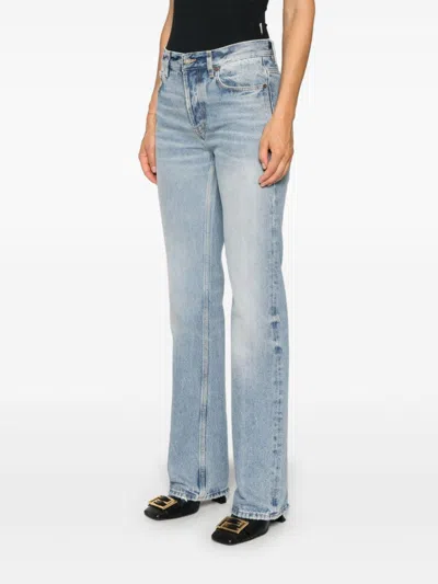 Saint Laurent Low-rise Straight-leg Jeans In Blue