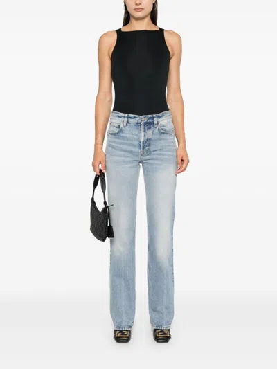 Saint Laurent Low-rise Straight-leg Jeans In Blue
