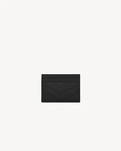 Saint Laurent Monogram Quilted Cardholder In Black