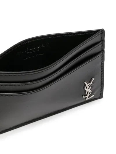 Saint Laurent Tiny Cassandre Leather Card Holder