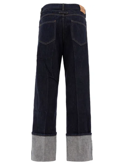 Sandbeige Blue Cotton Jeans In Blue