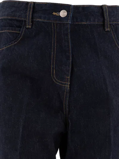 Sandbeige Blue Cotton Jeans In Blue
